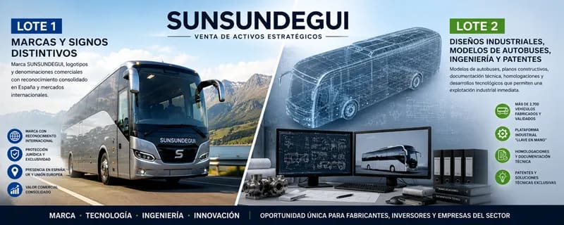 Торговые марки, патенты и послепродажное обслуживание Sunsundegui выставляются на аукцион